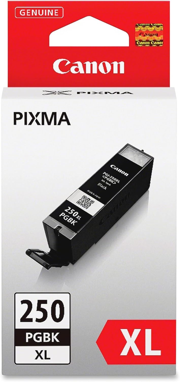 Canon PGI-250XL Genuine Pigment Black Ink Tank, Compatible with MG6320, IP7220 & MG5420, MX922, MG5520, MG6420, MG7120, iX6820, iP8720, MG7520, MG6620, and MG5620 Printers