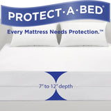 Protect-A-Bed AllerZip Smooth Mattress Protector Machine Washable, Twin, 7-12 Inches