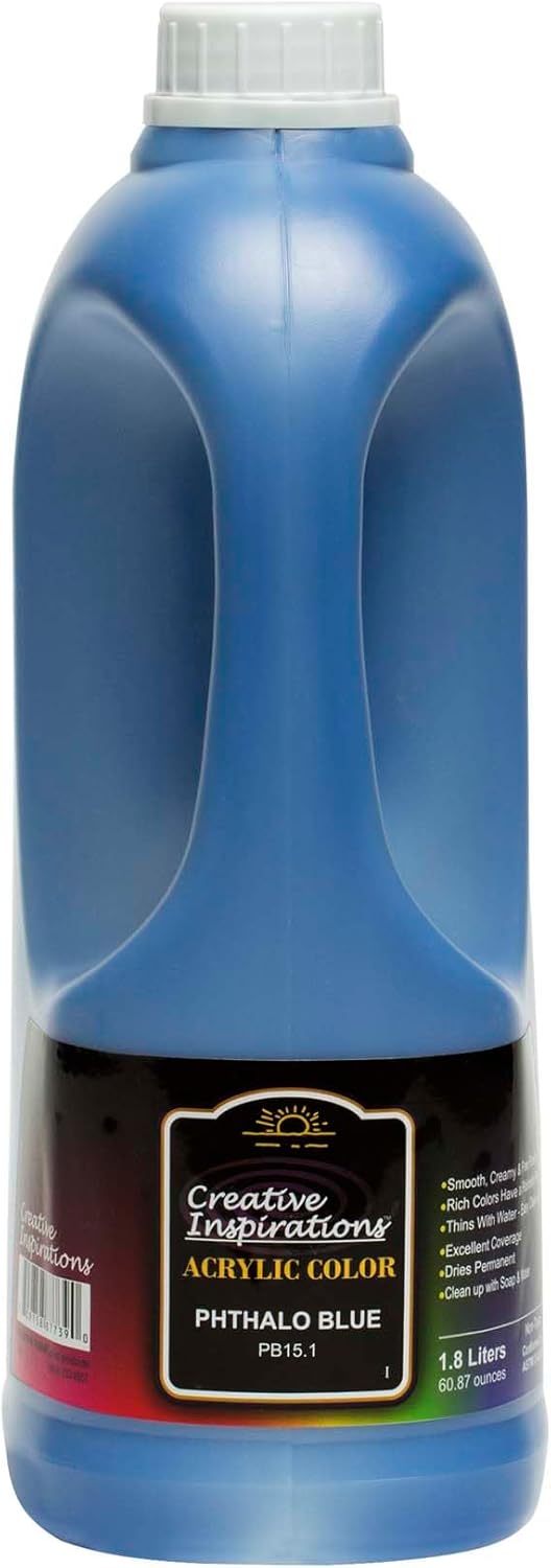 Creative Inspirations Acrylic Paint  - 1.8 Liter - Smooth & Creamy Consistency, Vibrant Pigmentation, Great Coverage for Artists - Clean Up with Soap & Water