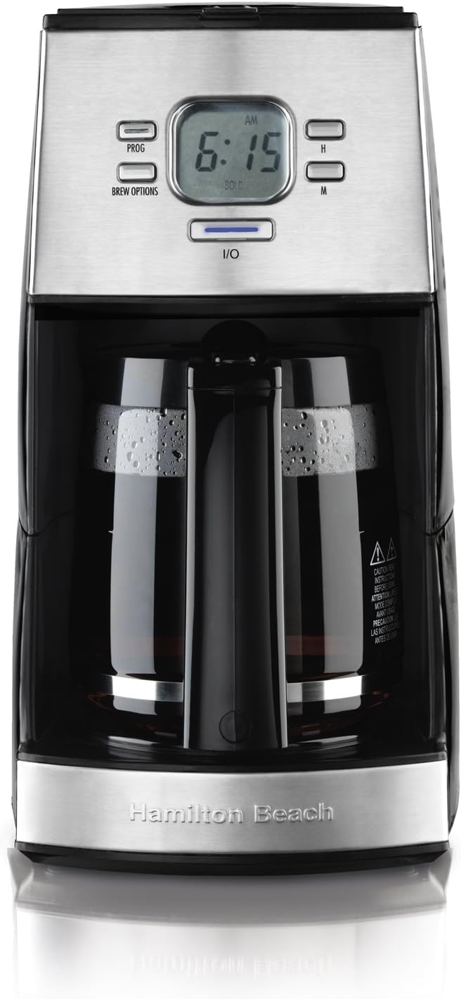 Hamilton Beach 12-Cup Programmable Ensemble Coffee Maker, Regular and Bold Functions, Black and Stainless Steel (43254R)
