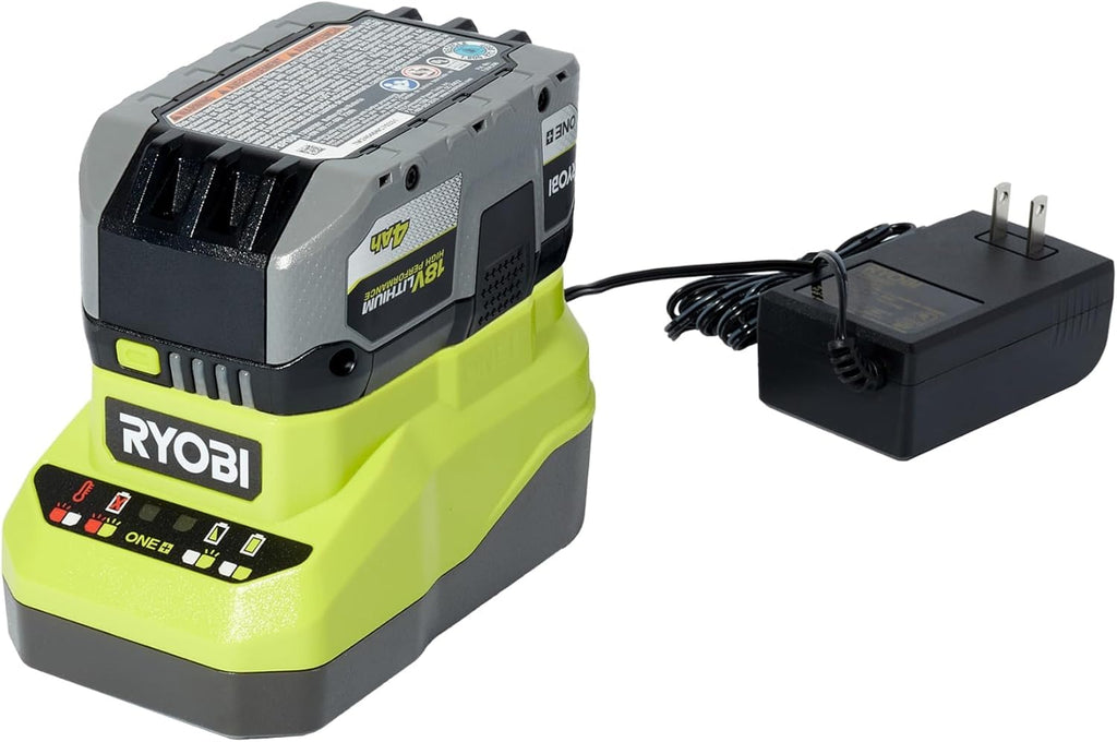 RYOBI ONEAND 18V Lithium-ION Starter High Performance KIT with 2.0 AH Battery, 4.0 AH Battery, and Charger