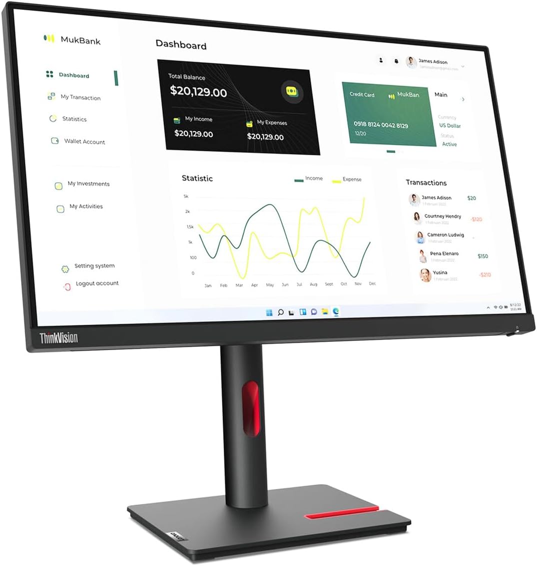Lenovo 23.8IN IPS 2560X1440 1000:1 THINKVISION P24H-30 HDMI DP USB BLK