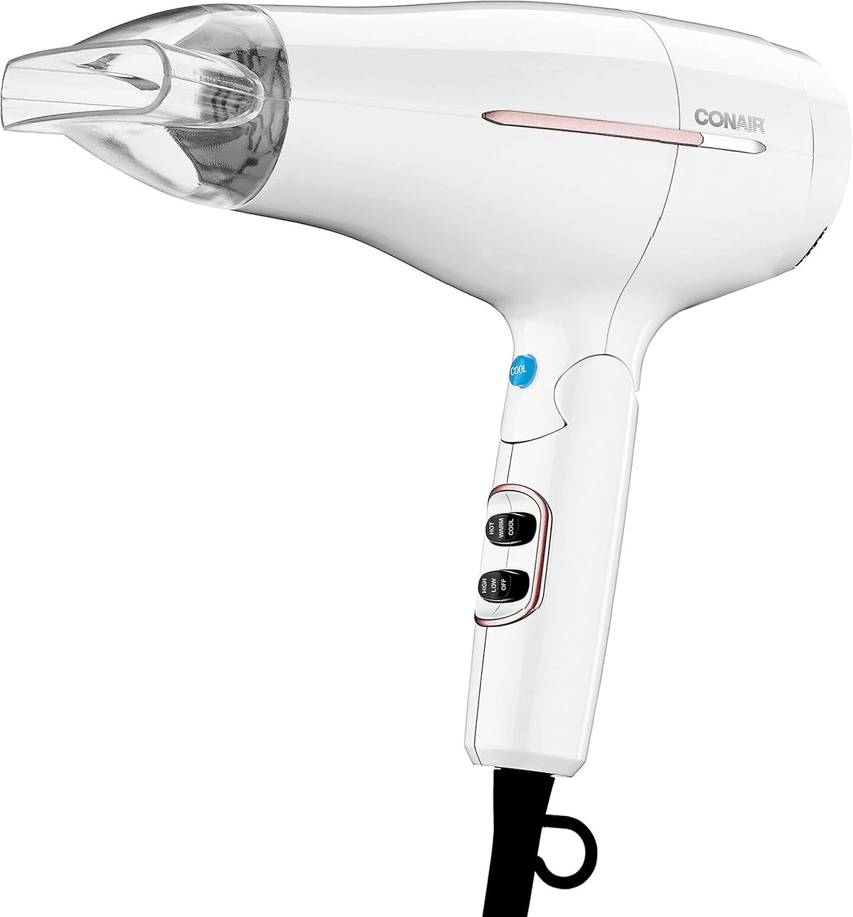Conair Travel Hair Dryer, Double-Ceramic Design, Foldable Handle - White