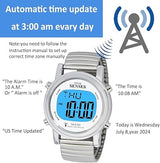 ATOMIC! Talking Watch - Sets Itself SENSES Metal Easy-To-Read Talking Watch 1021 (OPEN BOX)