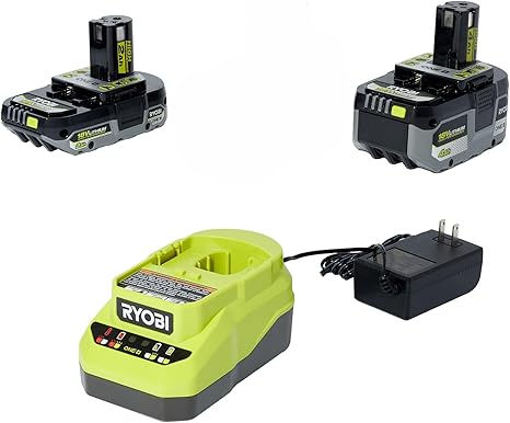 Ryobi ONE+ PSK106SB Starter Kit with 2Ah Battery, 4Ah Battery, and Charger