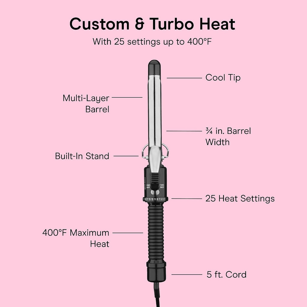 Conair Curling Iron - 3/4-in. Barrel - Black/Silver