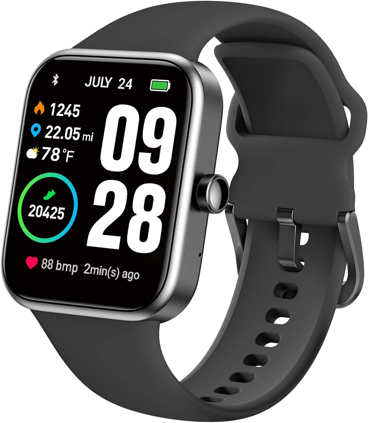 TOZO S2 44mm Smart Watch Alexa Built-in Fitness Tracker with Heart Rate and Blood Oxygen Monitor,Sleep Monitor 5ATM Waterproof HD Touchscreen for Men Women Compatible with iPhone&Android Black-OPEN BOX