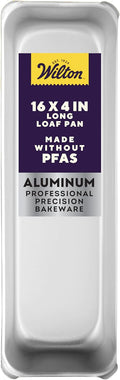 Wilton Long Aluminum Loaf Pan, Oversized Bakeware for Pound Cakes & More, Durable, Even Heating, Rust-Resistant, Professional Quality, 16 x 14 in