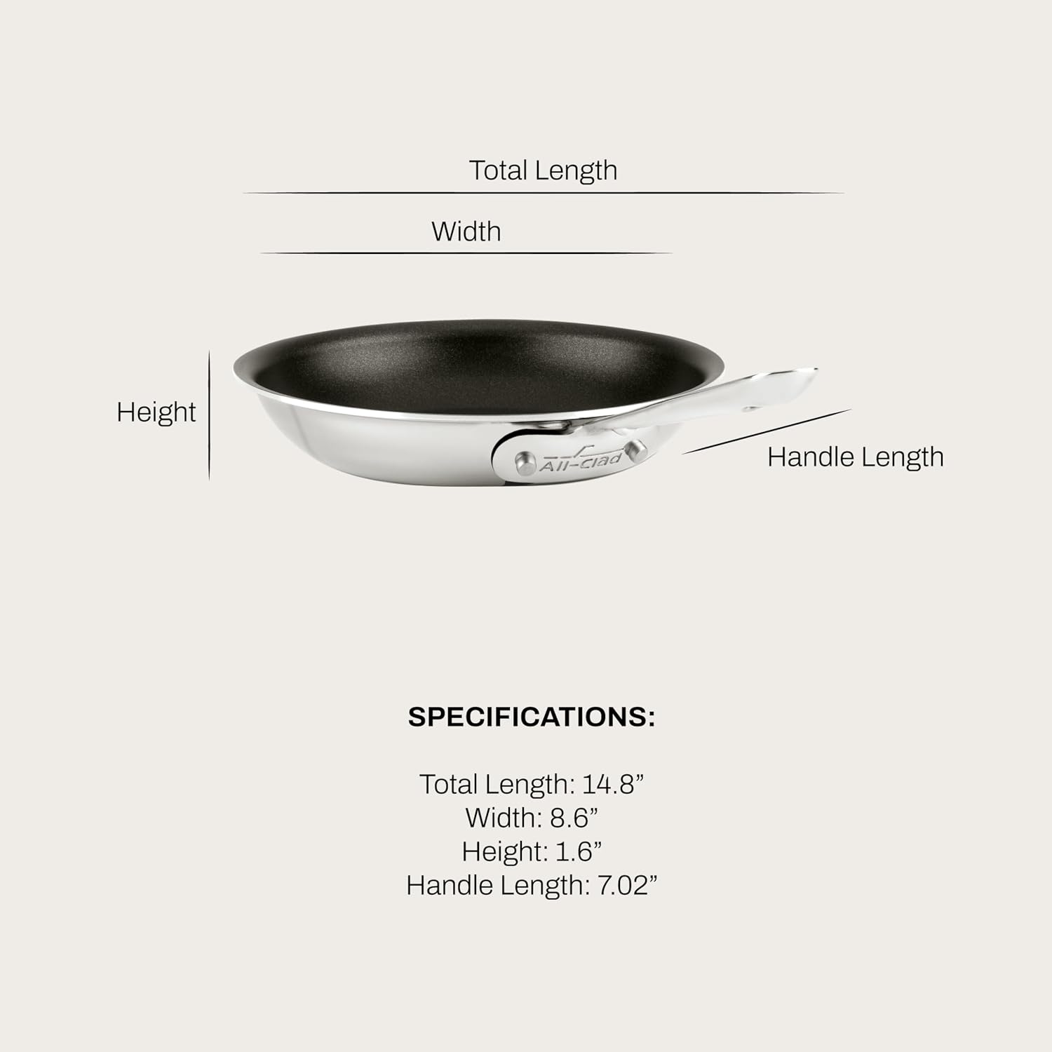 All-Clad D3 8 Inch Stainless Steel Pro Non-Stick Frying pan