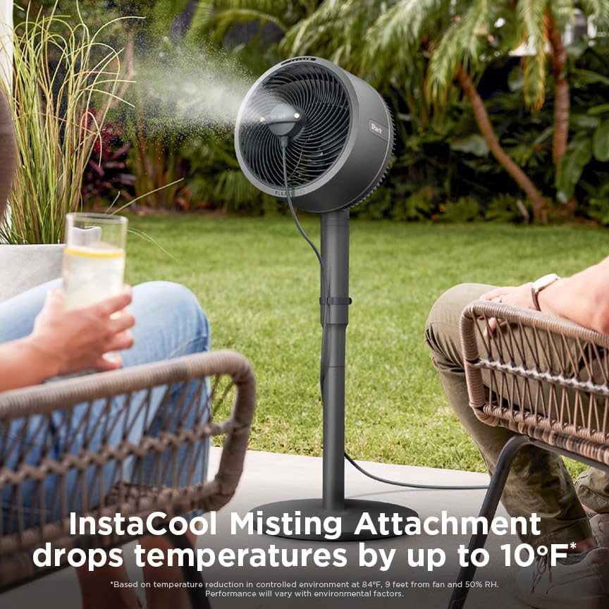 Shark FlexBreeze Fan, Indoor & Outdoor Oscillating Cooling Fan, Floor & Tabletop, Portable Cordless & Corded, Bedroom, Office & Patio Fan, InstaCool Misting Attachment & Remote
