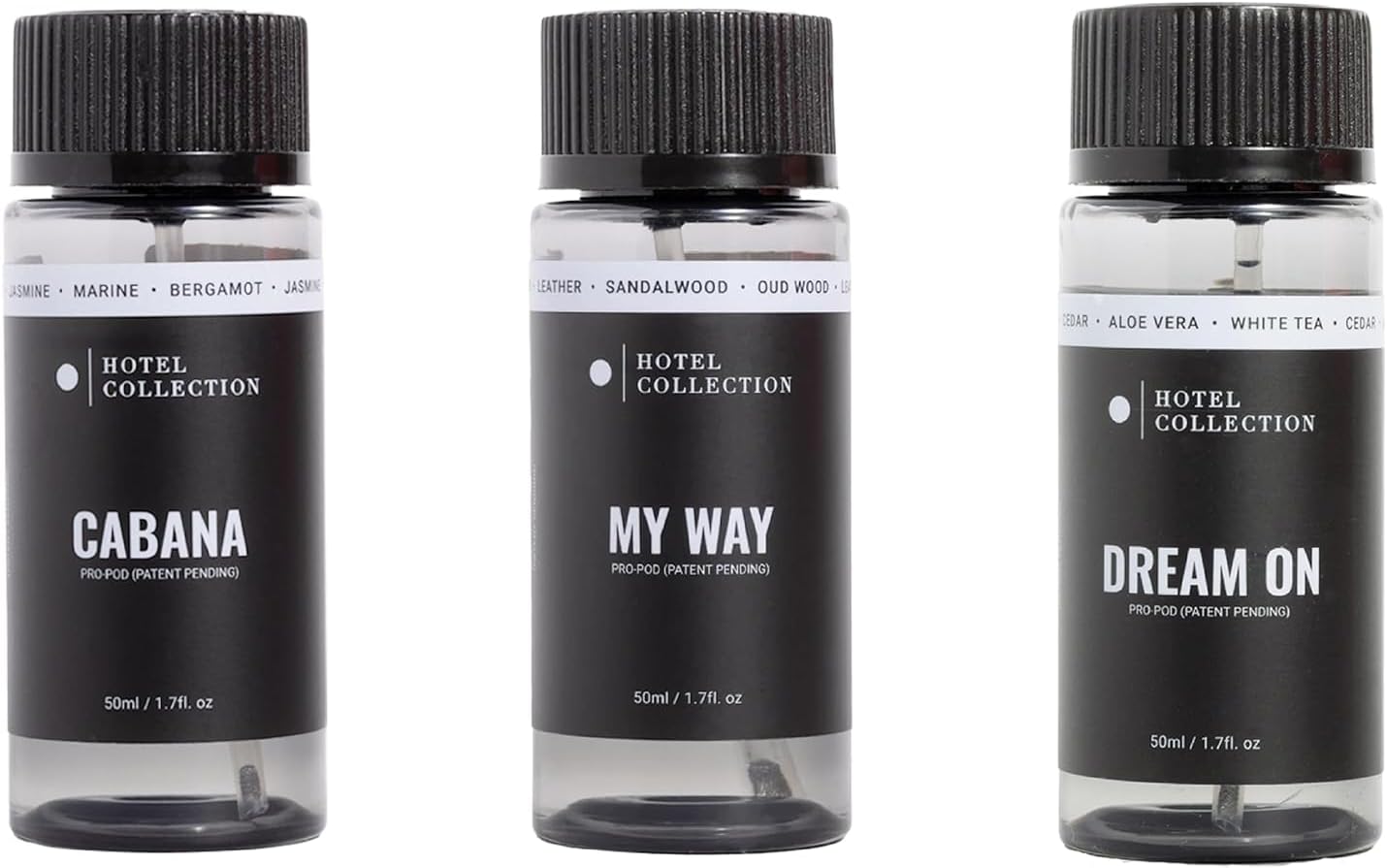 Hotel Collection Pro Pod Diffuser Oil Bundle - My Way. Cabana, Dream On - Aromatherapy Essential Fragrance 1.1 fl. oz.