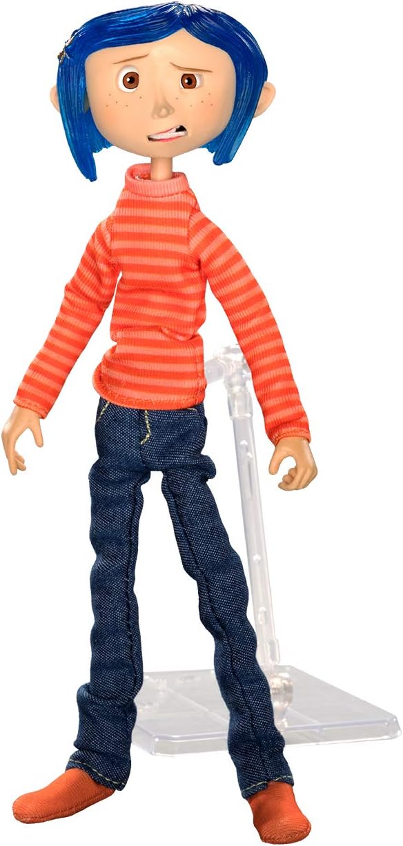 NECA - Coraline - Articulated Figure (plastic armature) - Coraline in Striped Shirt and Jeans 7"