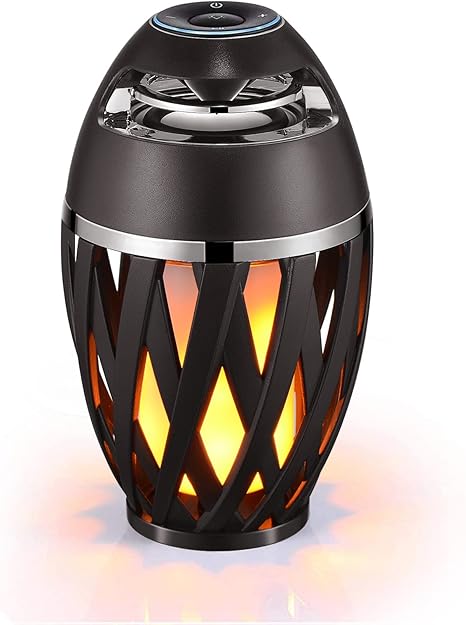 Led Flame Speaker Bluetooth Speaker,Dancing Flames Outdoor Indoor Portable Bluetooth Speaker &Torch Atmosphere Light USB