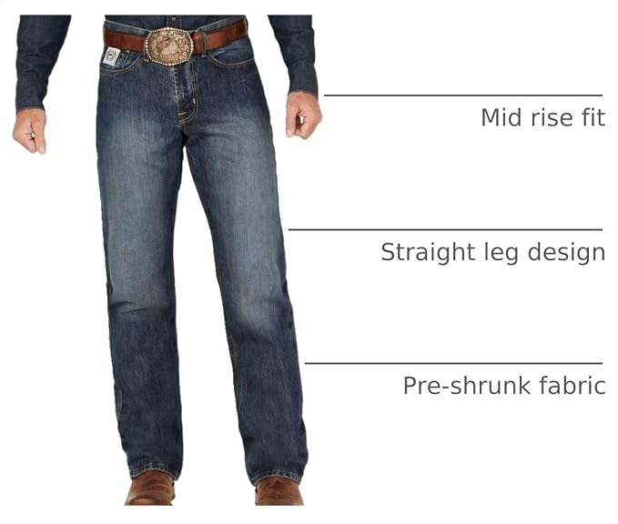 Cinch Men's White Label Relaxed Fit Jean, Dark Wash, 28W x 32L