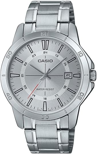 CASIO Men’s Silver Dial Stainless Steel Bracelet Watch - Analog