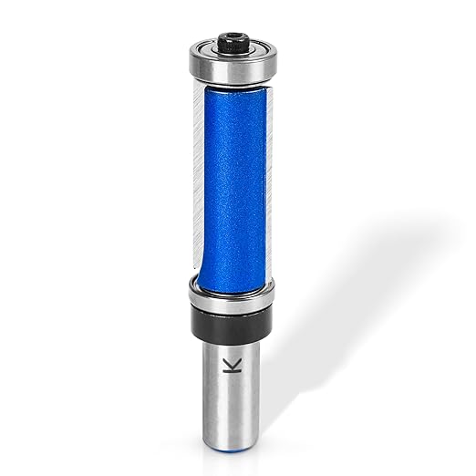 Top and Bottom Bearing Flush Trim Router Bit 1/2 Inch Shank, 2" Cutting Length,3/4" Cutting Diameter, Carbide Pattern Flush Trim Cut Router bit