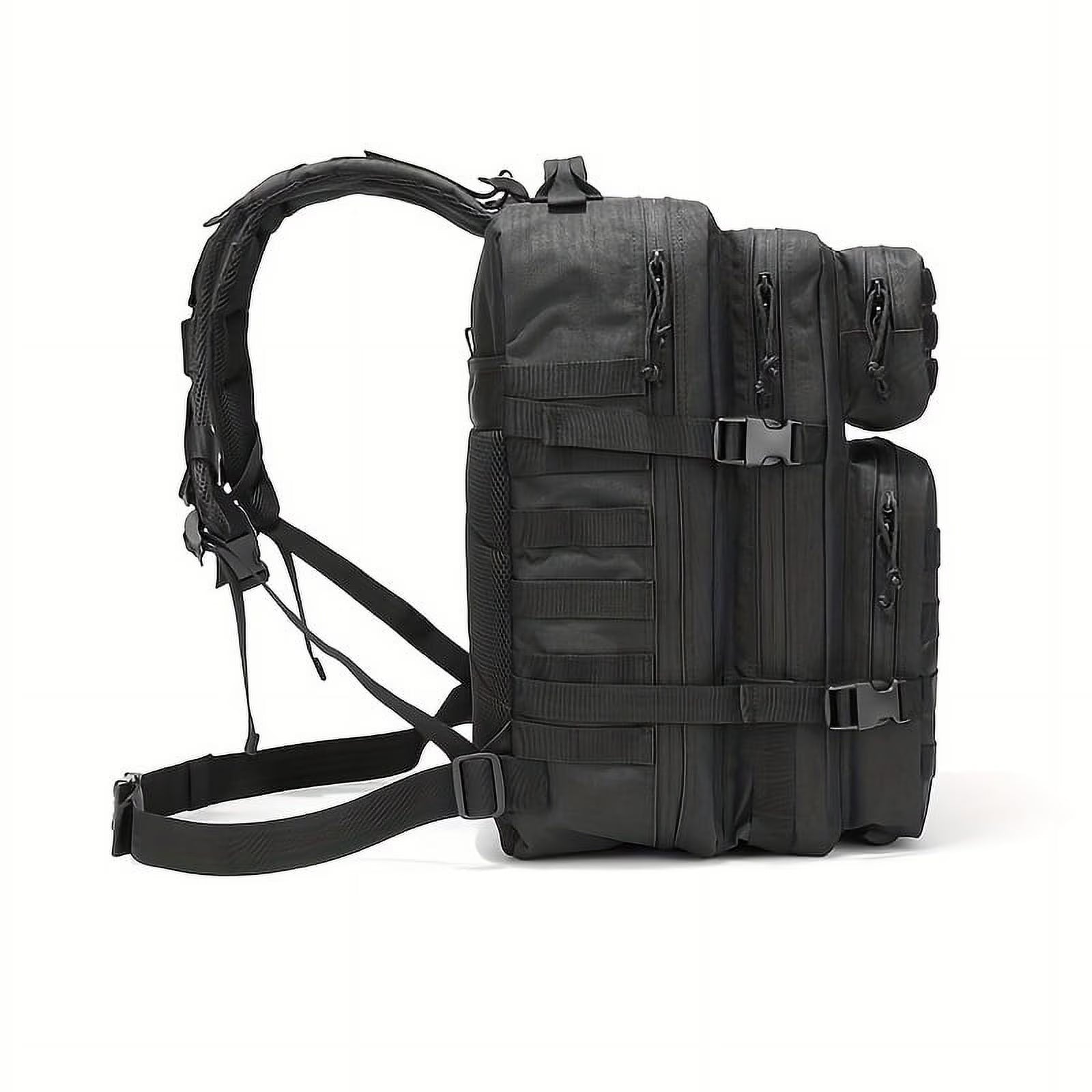 45L Military Tactical Backpack | MOLLE Assault Pack | US Flag Morale Patch Included! | Black