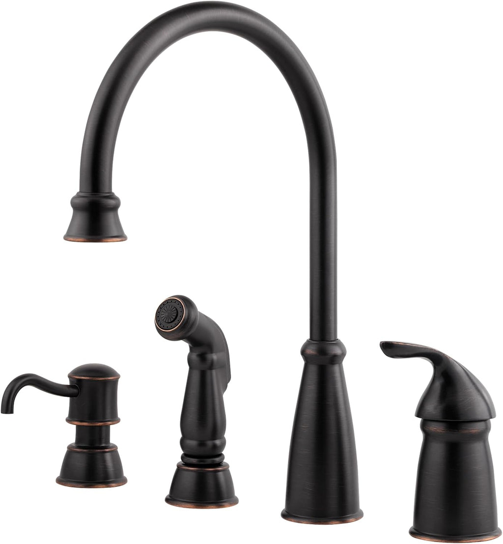 Pfister GT26-4CBY Avalon One-Handle Kitchen Faucet with Side Spray, Tuscan Bronze