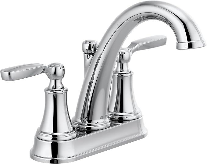Delta Faucet Woodhurst Centerset Bathroom Faucet, Chrome 2-Handle Bathroom Faucet