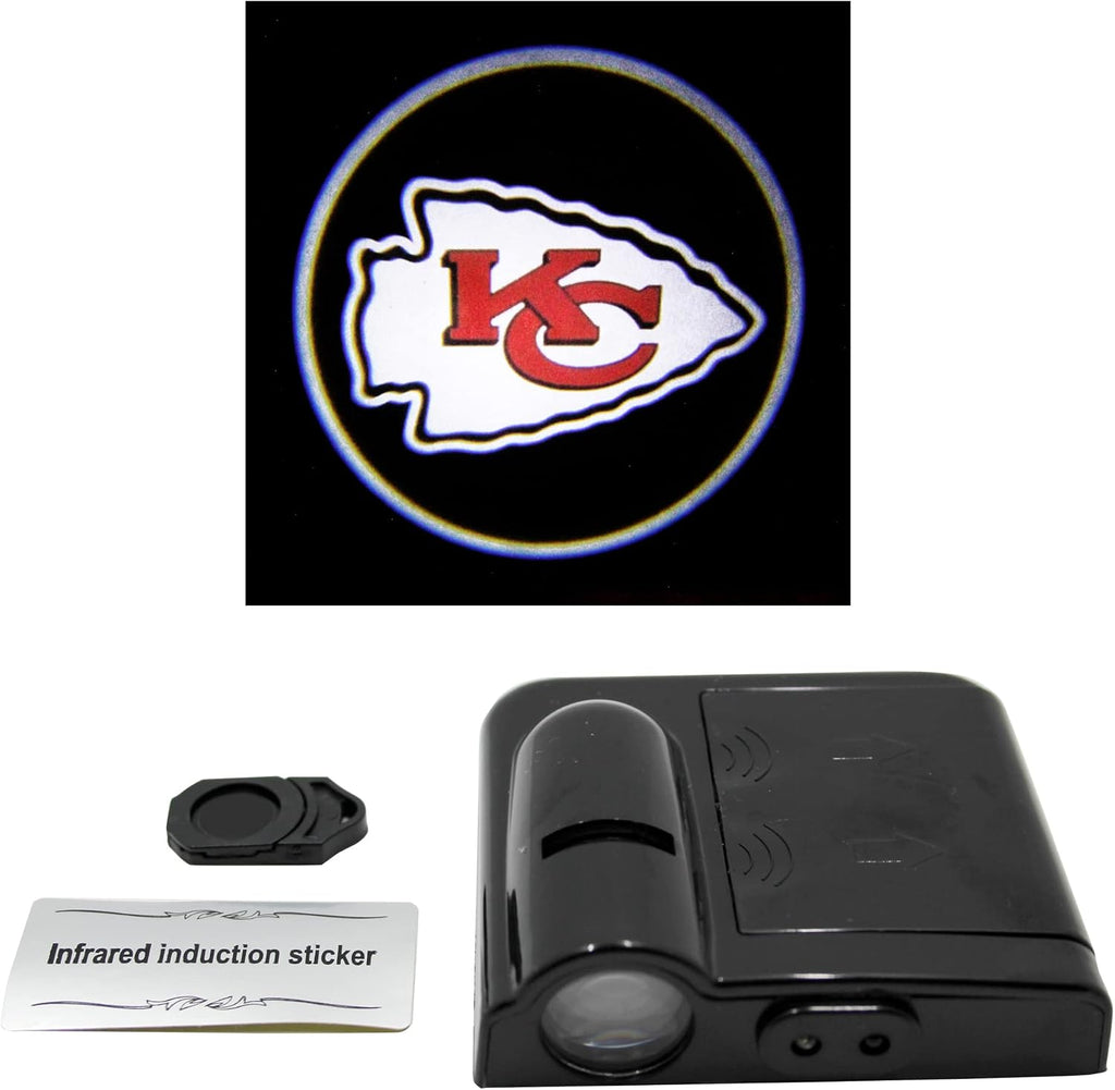LED Car Door Light - Officially Licensed NFL Wireless Projector - Kansas City Chiefs