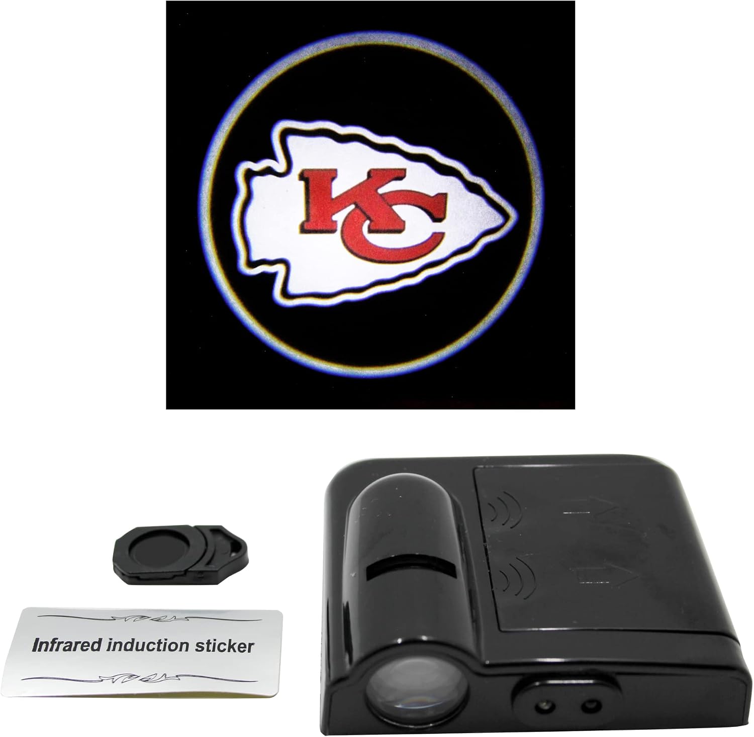 LED Car Door Light - Officially Licensed NFL Wireless Projector - Kansas City Chiefs