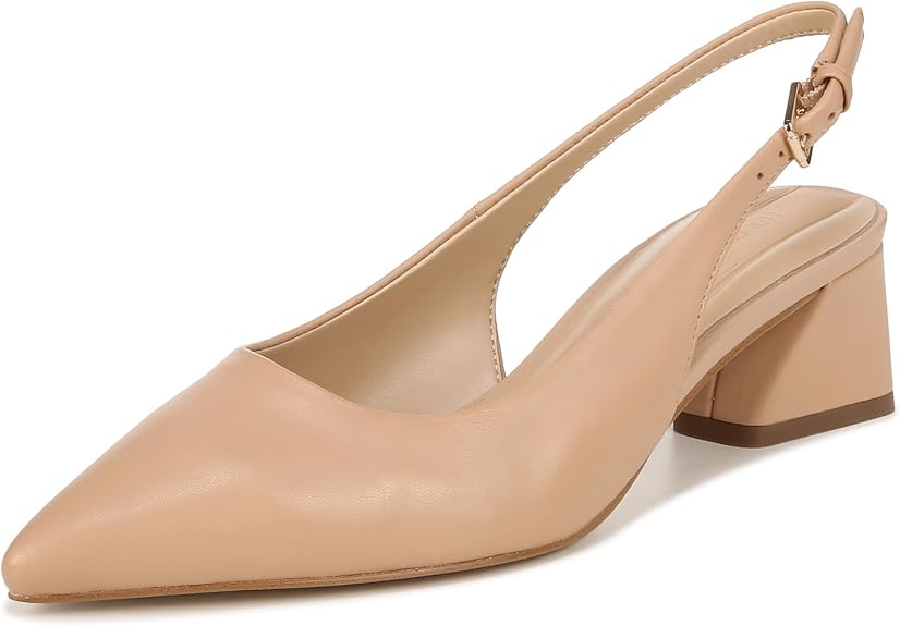 Franco Sarto Women's Racer Slingback Pump (Beige Nude Leather - Size: 8W)