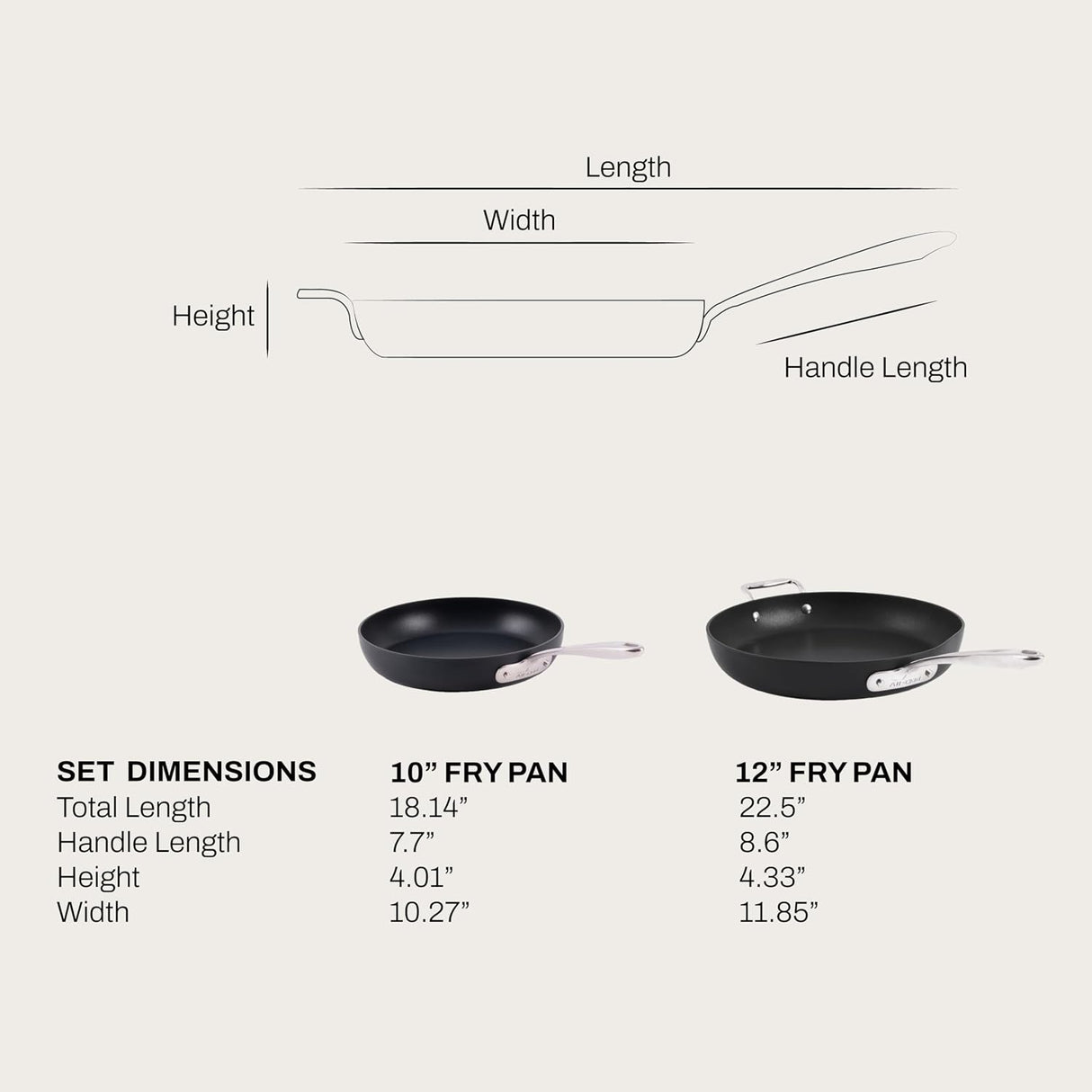 ALL-CLAD Hard Anodized Expert Cookware - Nonstick Fry Pan Set - 2pc