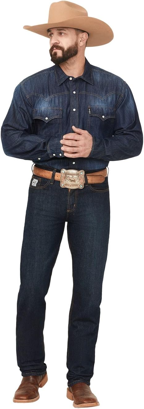 Cinch Men's Silver Label Dark Wash Slim Straight Jeans Dark Stone 26W x 30L