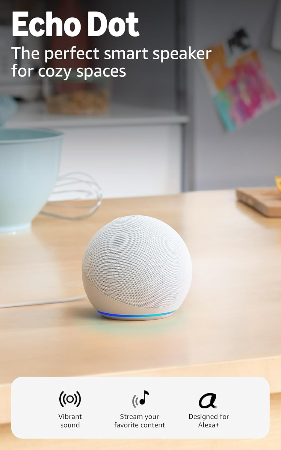 Amazon Echo Dot (newest model) , Glacier White