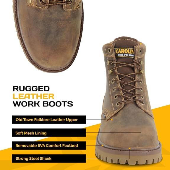 Carolina Marlboro Lo 6" Waterproof Steel Toe Boots for Men - Brown - Size 9.5 2E