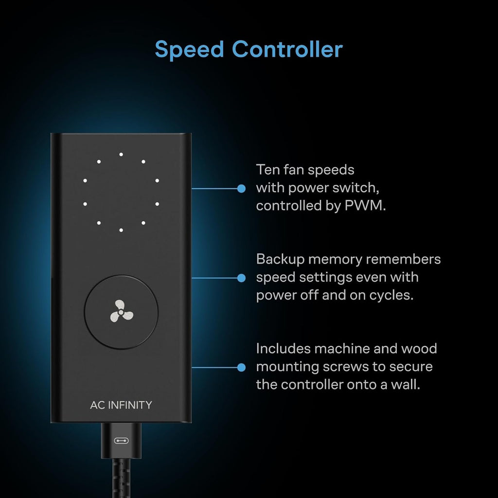 AC Infinity CLOUDLINE S6, Quiet 6” Inline Duct Fan with Speed Controller