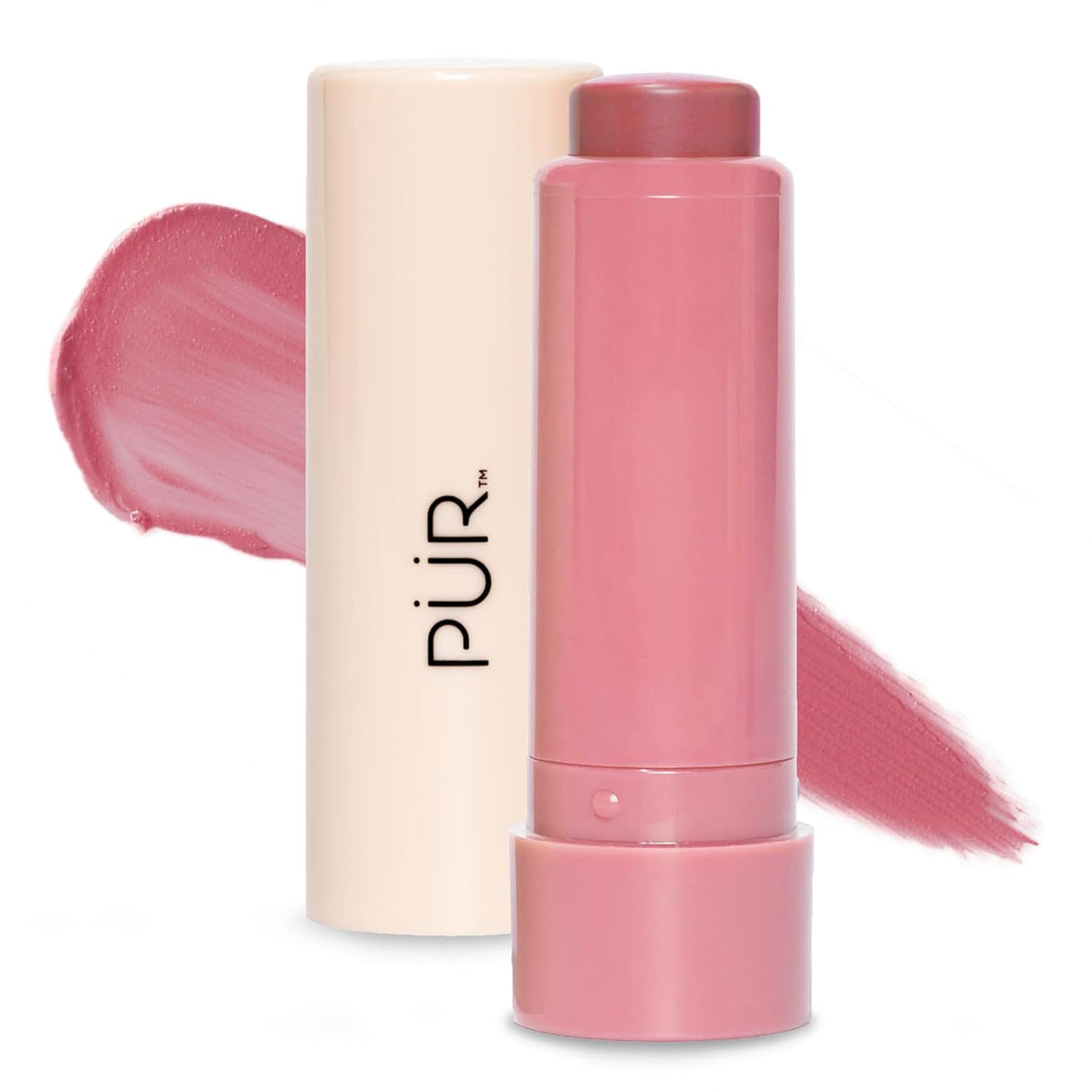 PÜR MINERALS Silky Tint Creamy Multitasking Makeup Stick with Peptides Sparkling Rose