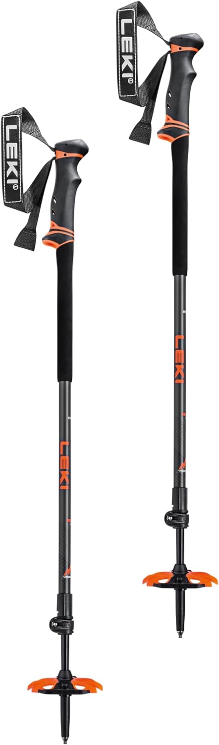 LEKI Helicon Lite Ski Poles - Dark Anthracite-NeonOrange-Black