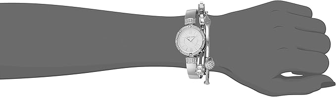 Anne Klein Women's Premium Crystal Accented Watch and Bracelet Set (NEW, OPEN BOX)