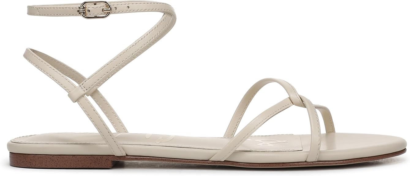Sam Edelman Women's Ellina Flat Sandal, Modern Ivory, (Size: 7M)
