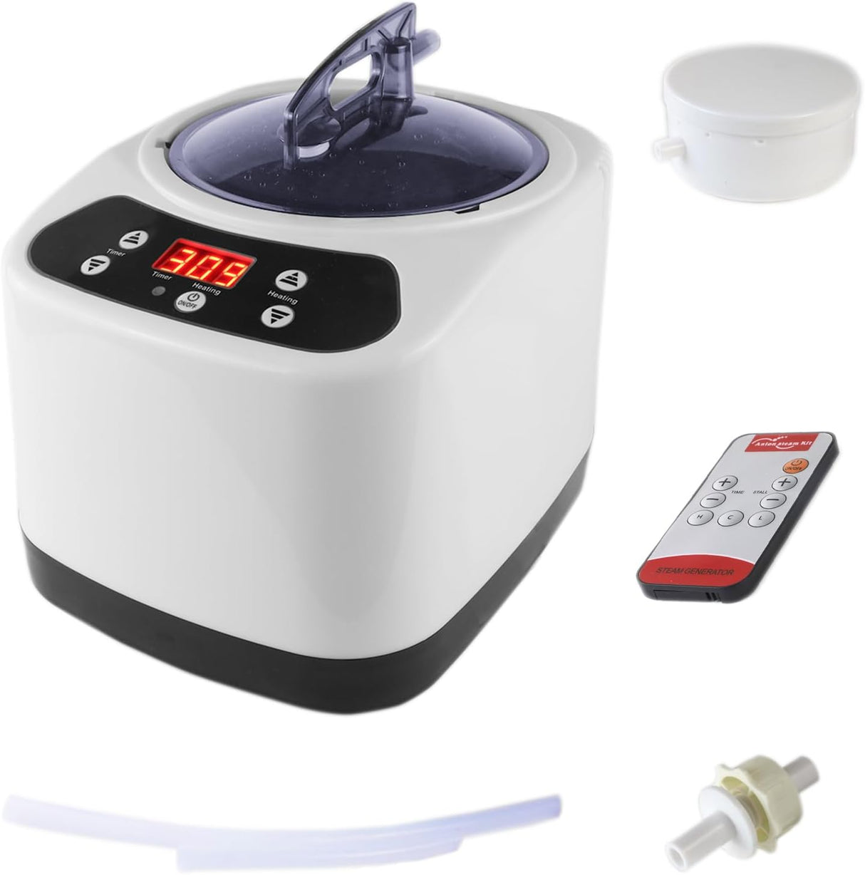 Portable Sauna Steamer Pot, 3L Lightweight Large Capacity Spa Machine, Mini Sauna Generator for Home with Remote Control, Timer&Heating Degrees Display for Spa Therapy (Open Box)