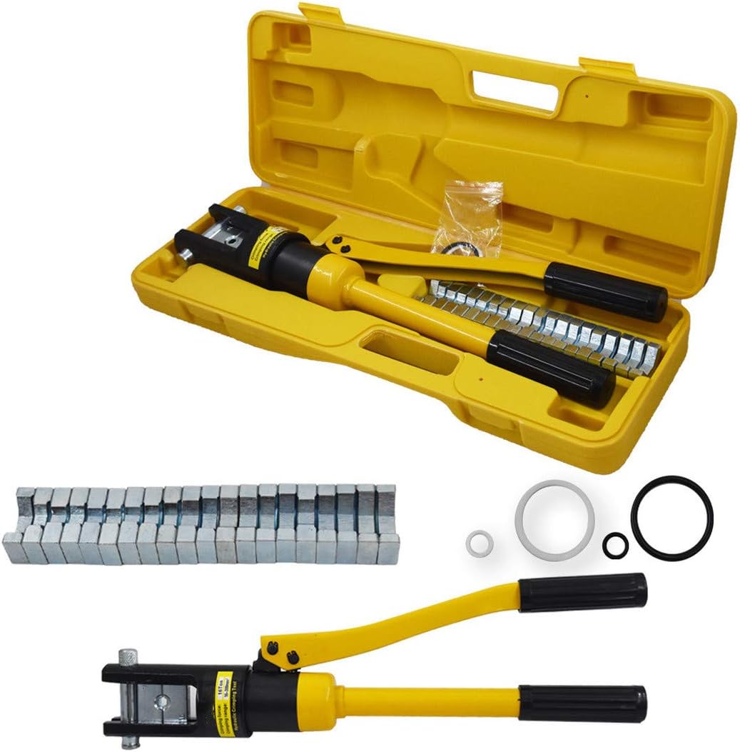 WFLNHB 16 Ton Hydraulic Wire Cable Lug Terminal Crimper Crimping Tool with 11 Dies YQK-300 Fit for for Welding Cables, Power Wires and Electrical Cables