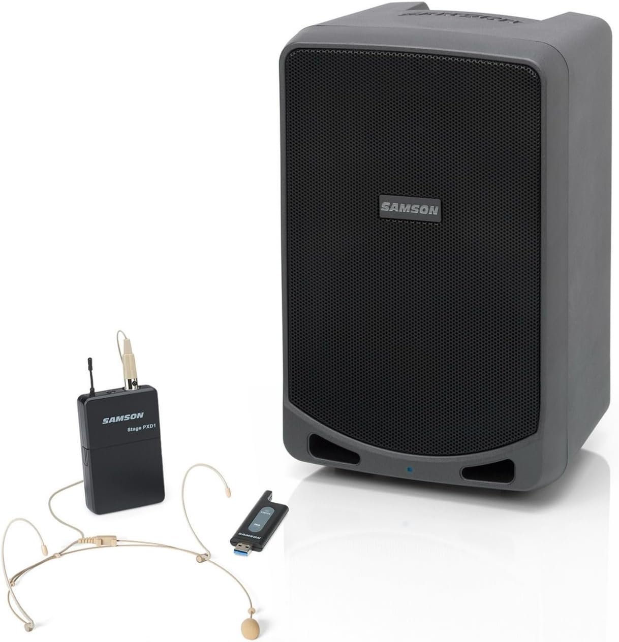 SAMSON XP106WDE 6" Portable Rechargeable Bluetooth Powered PA/DJ Speaker + Headset