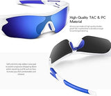 BEACOOL Polarized Sports Sunglasses for Men Women Youth (OPEN BOX) WHITE/BLUE