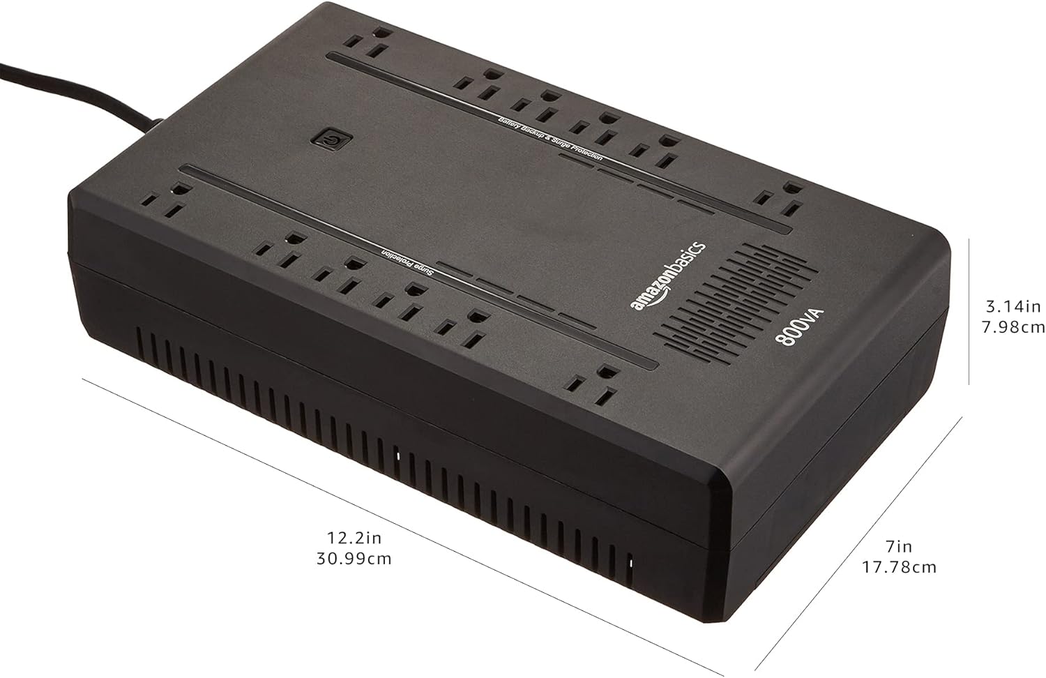 Standby UPS Battery Backup & Surge Protector - 800VA/450W - 12 Outlets