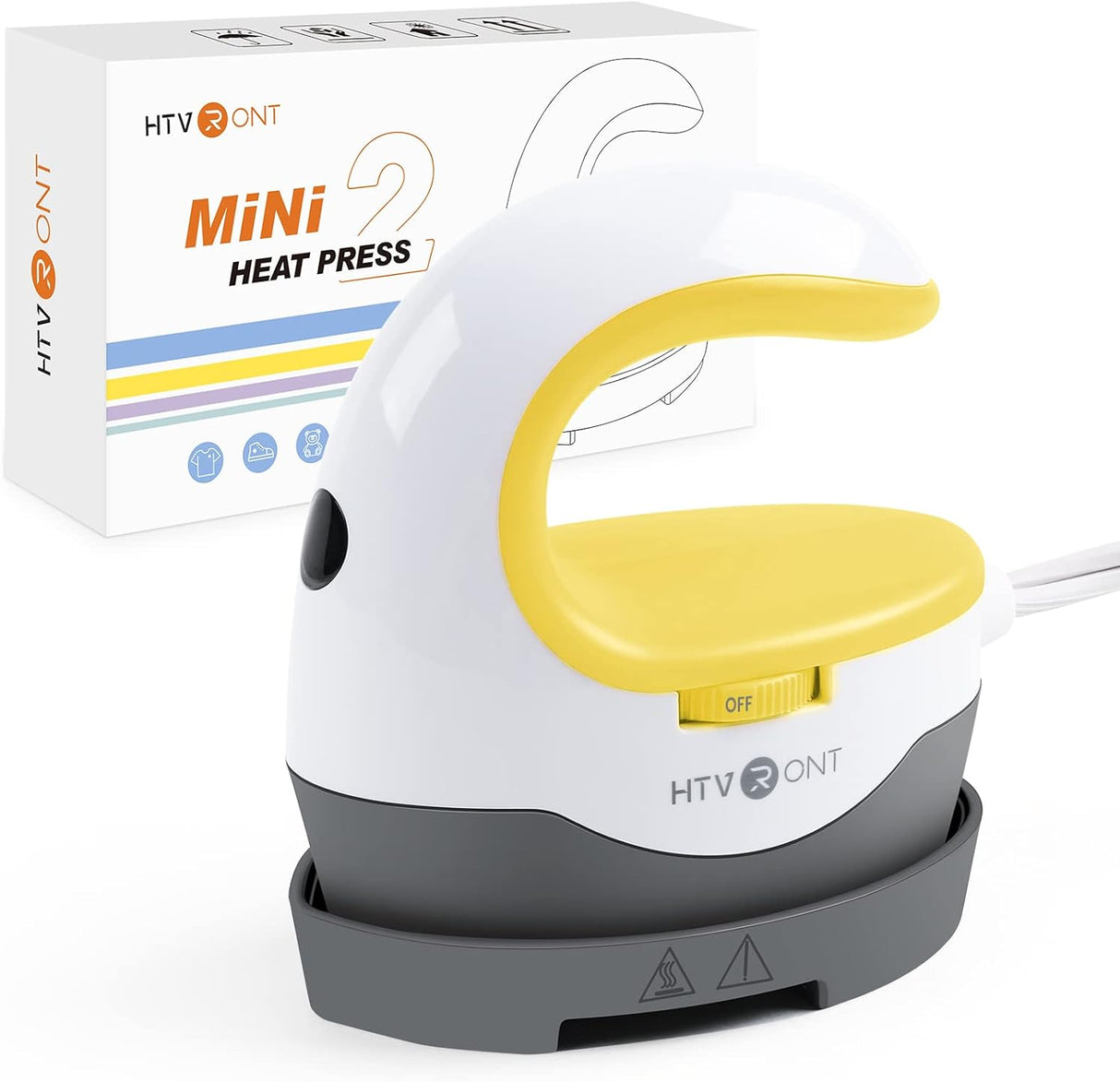 HTV Ront Mini Heat Press2- Yellow -New