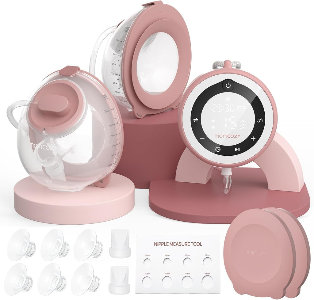 Momcozy V1 Pro Wearable Breast Pump, Hospital-Grade Pocket Primary Pump, Hands-Free Portable Pump with Lightweight Visible Cups for Real Milk Removal