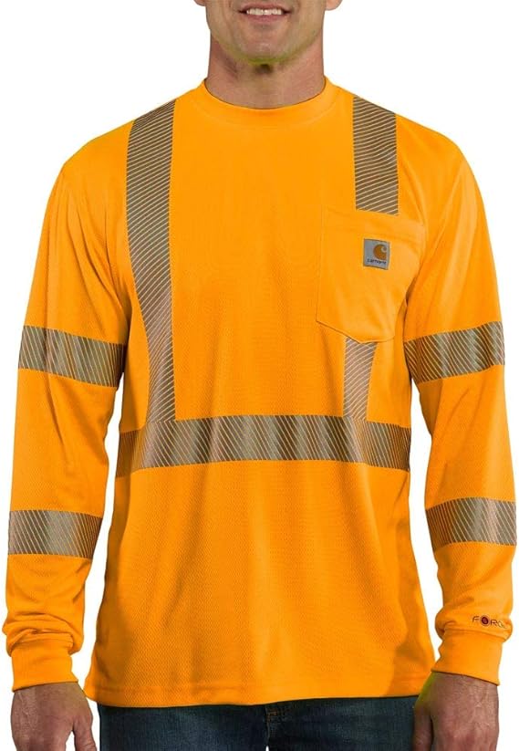 Carhartt Men's Force High-Visibility Long-Sleeve Class 3 T-Shirt Size M