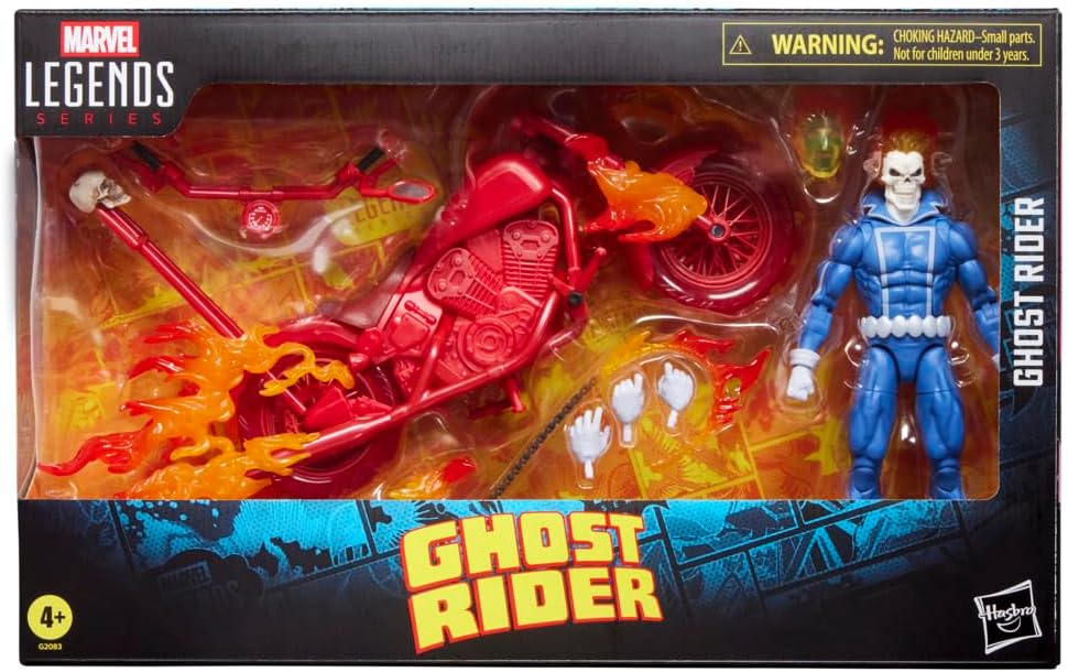 Marvel Legends Series Ghost Avenger Johnny Blaze Collectible Figure with 6" Scale Motorcycle Comic Inspired