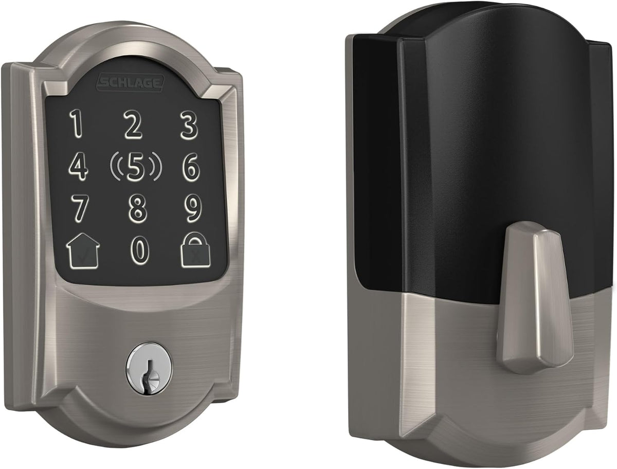 Schlage Encode Plus Smart WiFi Deadbolt Lock, Tap to Unlock, Satin Nickel