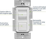 Leviton IllumaTech Dimmer Switch for 0-10V LED - IP710-D0Z -White/Ivory and Light Almond Faceplates
