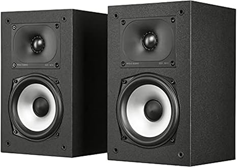 Polk Audio T15 100 Watt Home Theater Bookshelf Speakers â€“ Hi-Res Audio with Deep Bass Response, Dolby and DTS Surround, Wall-Mountable, Pair, Black