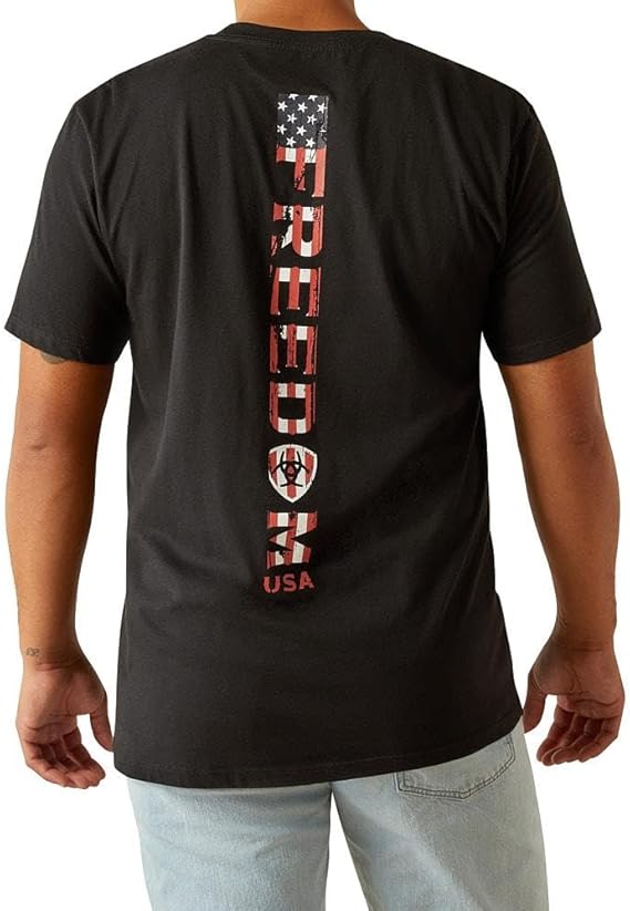 ARIAT Men's Freedom Stripe T-Shirt, Black, Medium