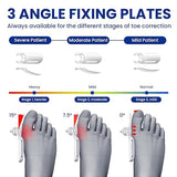 Bunion Corrector for Women & Men, Big Toe Straightener with 3 Different Angle Fixing Plate, Orthopedic Bunion Splint for Hallux Valgus, Hammer Toe Corrector & Bunion Brace for Bunion Relief (1 packing)