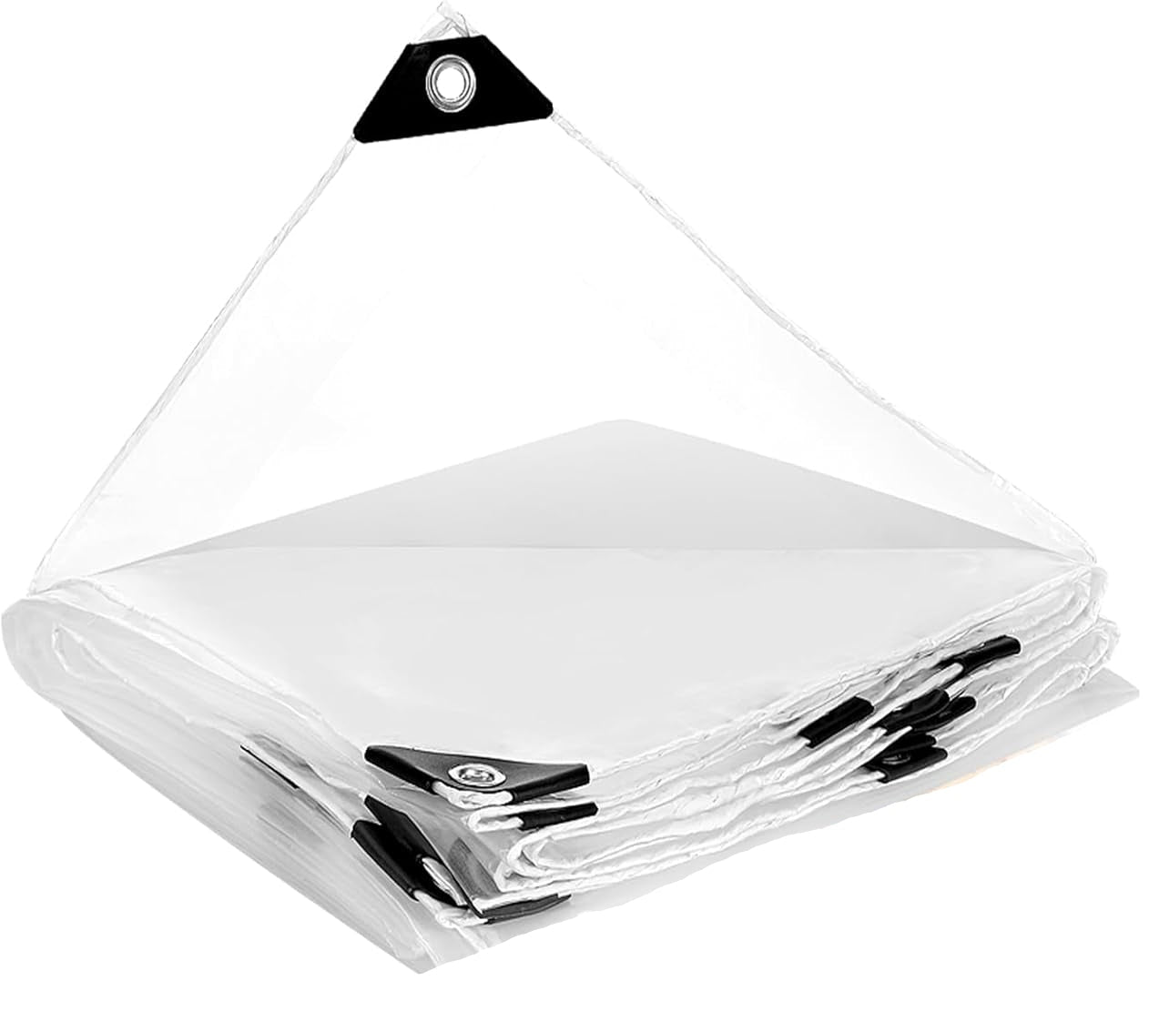 Cartman- Clear Heavy Duty Tarp, Waterproof Poly Tarpaulin, 20 Mil.，7x8 FT